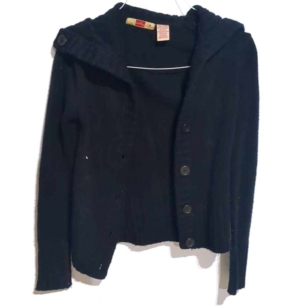 Black button up sweater
